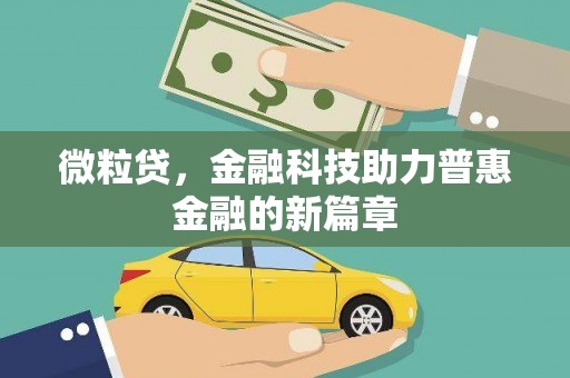 阆中微粒贷，金融科技助力普惠金融的新篇章