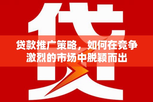阆中贷款推广策略，如何在竞争激烈的市场中脱颖而出