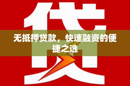 阆中无抵押贷款，快速融资的便捷之选