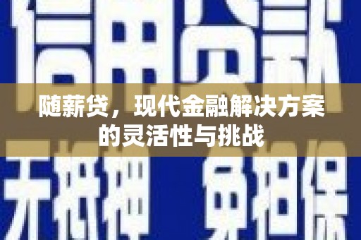 阆中随薪贷，现代金融解决方案的灵活性与挑战