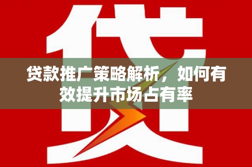 阆中贷款推广策略解析，如何有效提升市场占有率
