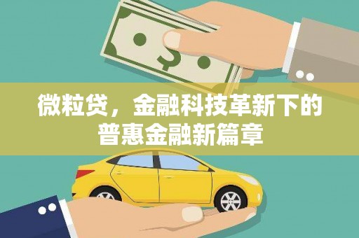 阆中微粒贷，金融科技革新下的普惠金融新篇章