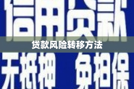 阆中贷款风险转移方法 阆中贷款风险转移方法