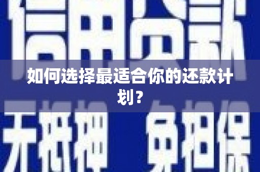 阆中如何选择最适合你的还款计划？