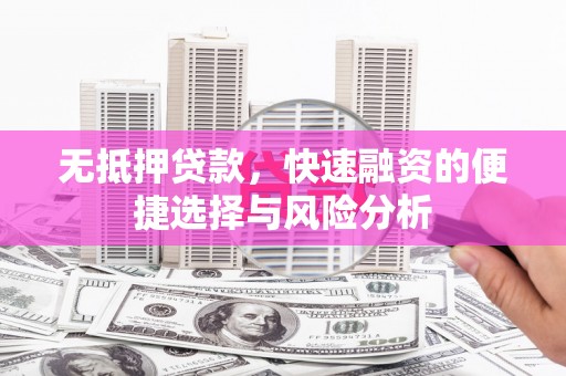 阆中无抵押贷款，快速融资的便捷选择与风险分析