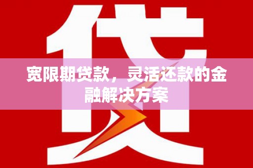 阆中宽限期贷款，灵活还款的金融解决方案