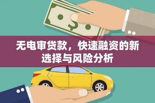 阆中无电审贷款，快速融资的新选择与风险分析