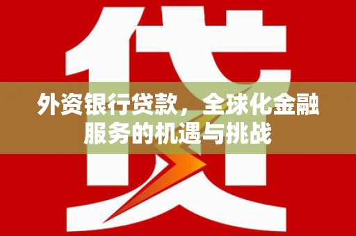 阆中外资银行贷款，全球化金融服务的机遇与挑战