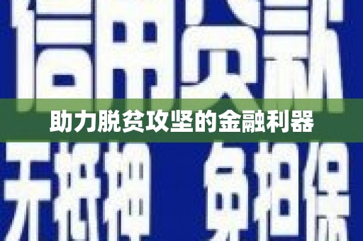 阆中助力脱贫攻坚的金融利器